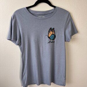 Aeropostale Shirt Womens XL Blue Classic Crew Y2K Flocked Tee Ladies